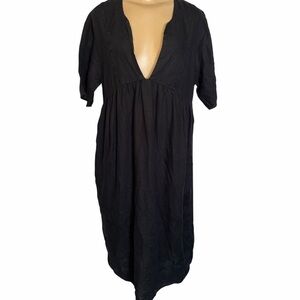 Standard James Perse Black V-Neck Sleeveless Oversized Tunic JP Size 4 US XL